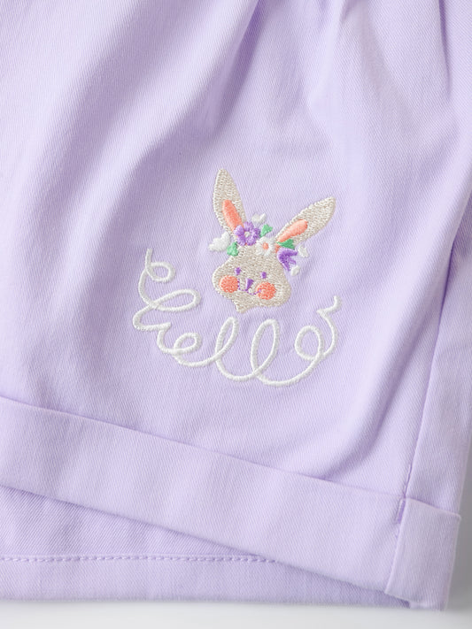 Kid Bunny Embroidery Shorts