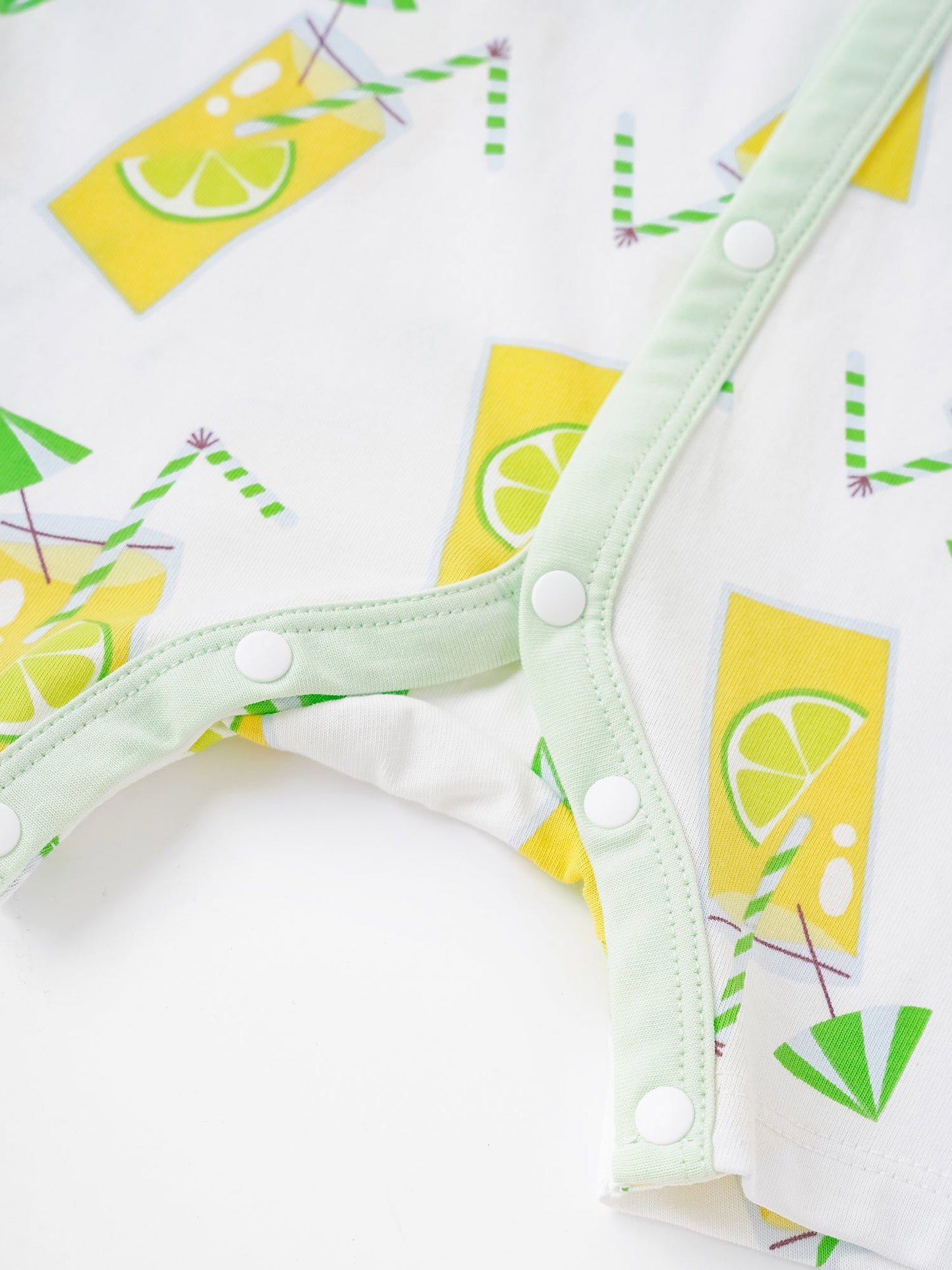 Baby Short Sleeve All-Over Lemon Tea Print Romper