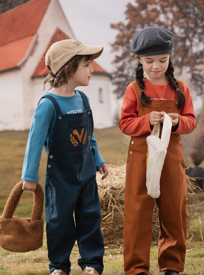 Kid Embroidered Cotton Dungarees