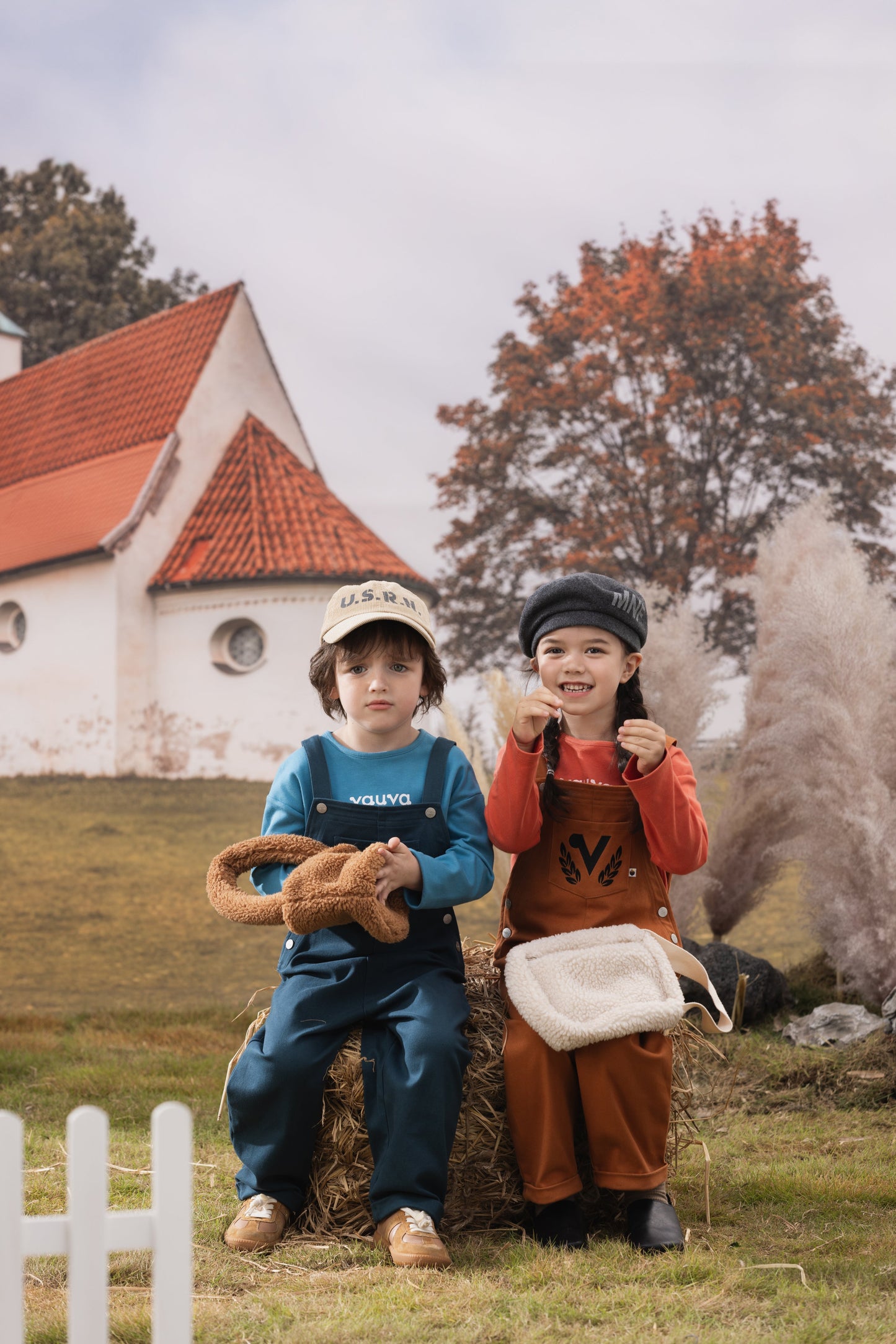 Kid Embroidered Cotton Dungarees