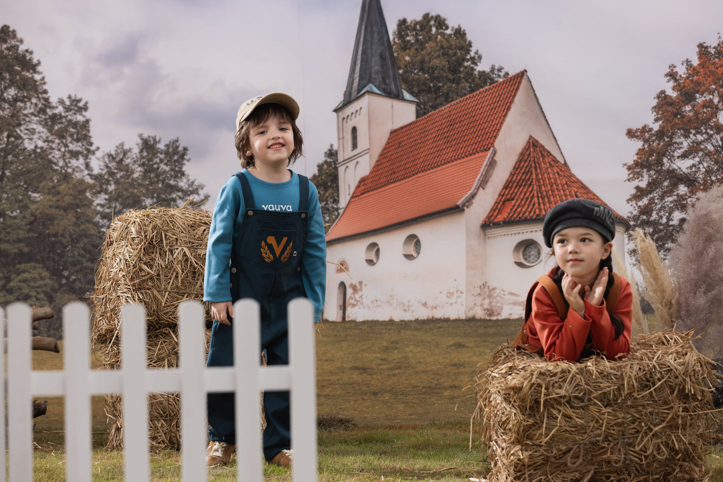 Kid Embroidered Cotton Dungarees