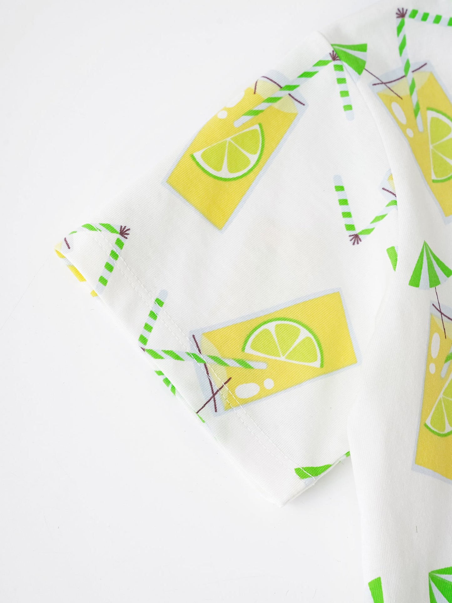 Kid Short Sleeve All-Over Lemon Tea Print Pocket Tee