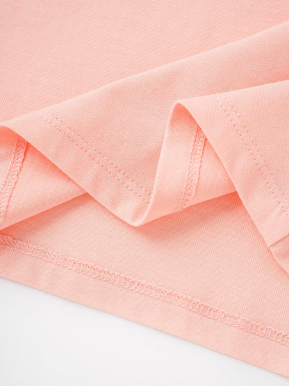 Kid Ruffle Collar Short Sleeve Bunny Print Tee