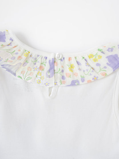 Kid Sleeveless All-Over Bunny Print Layered Dress