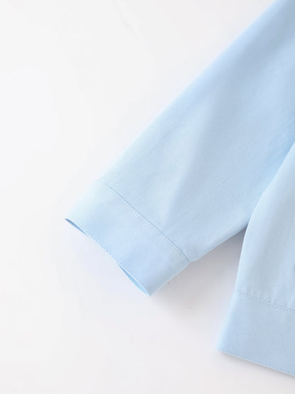 Kid Logo Embroidery Buttoned Jacket