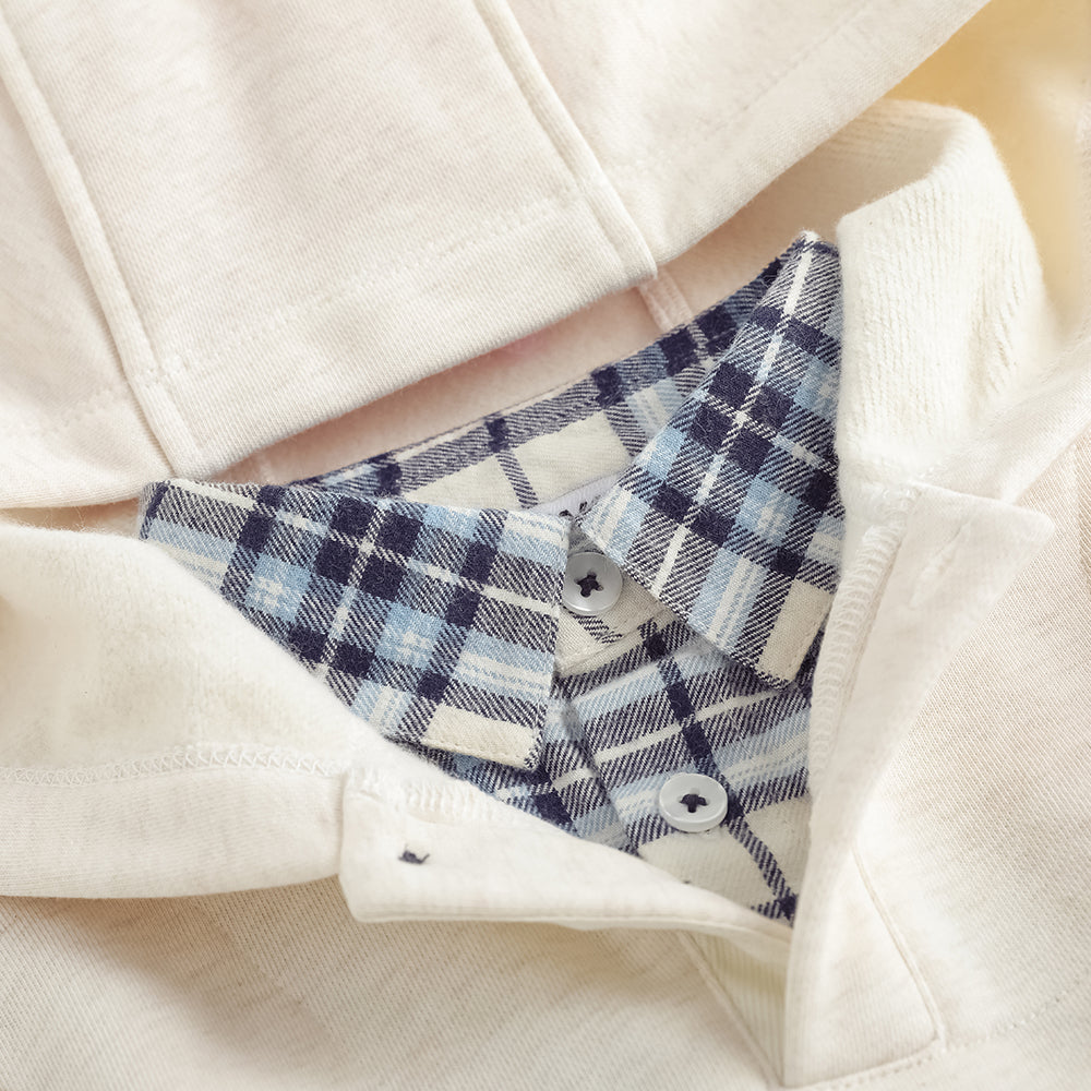 Layered Collar Character-Print Sweatshirt