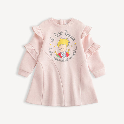 Character-Print Ruffle Sleeves Sweatdress
