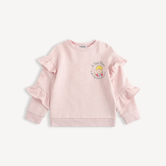 Character-Print Ruffle Sleeves Sweatshirt