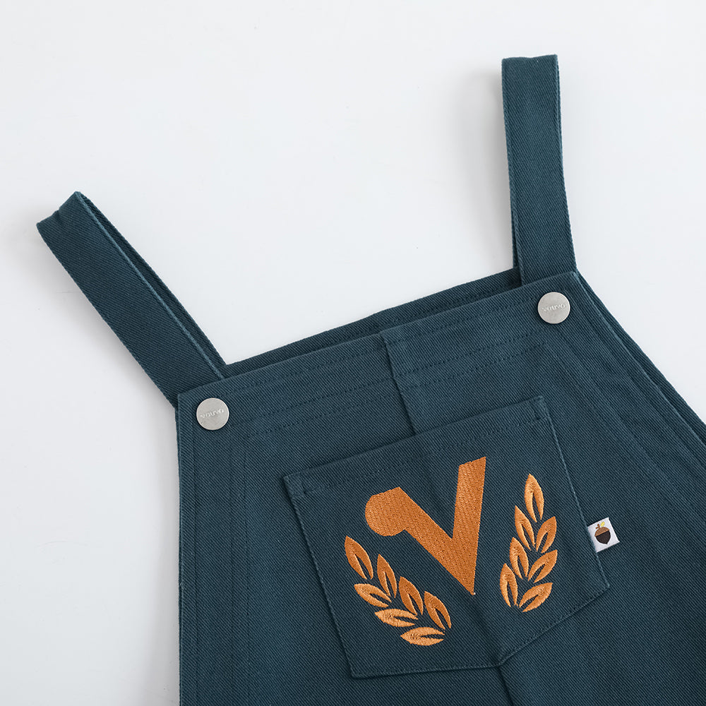 Kid Embroidered Cotton Dungarees