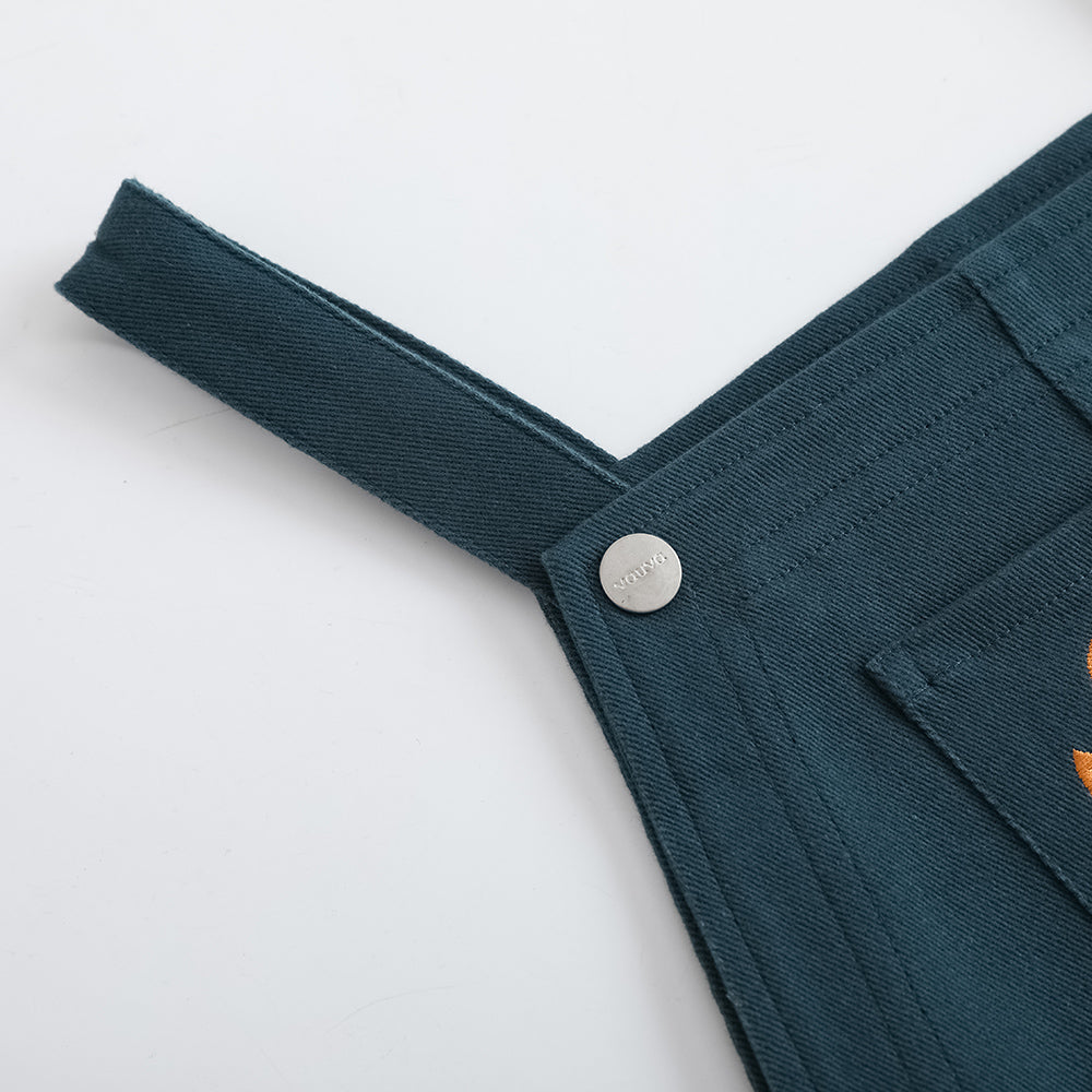 Kid Embroidered Cotton Dungarees