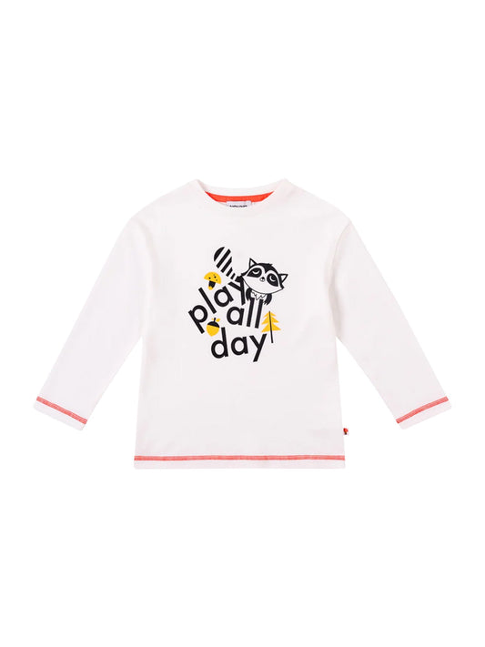 Boys Raccoon Play All Day Long Sleeves Tee