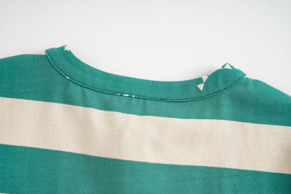 Bear-Print Two-Tone Long Sleeve Tee