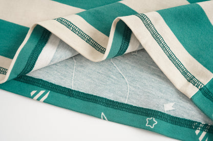 Bear-Print Two-Tone Long Sleeve Tee