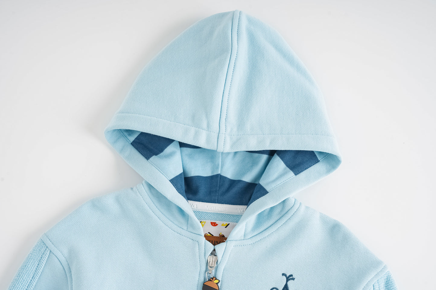 Bear-Embroidered Hooded Jacket