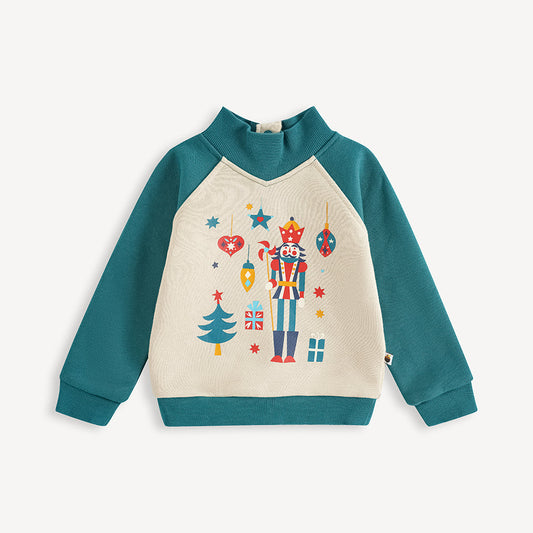 Nutcracker-Print Colorblock Sweatshirt