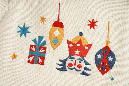 Nutcracker-Embroidered Crew Neck Jumper
