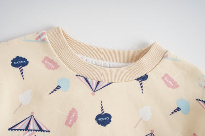 Unicorn-Print Frill Sweatshirt
