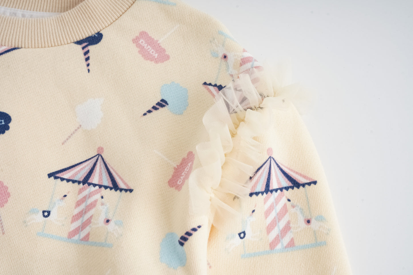 Unicorn-Print Frill Sweatshirt