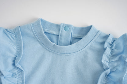 Unicorn-Print Frill Long Sleeve Top