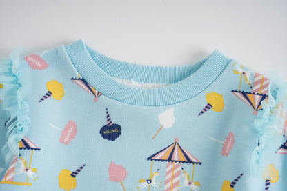 Unicorn-Print Frill Dress