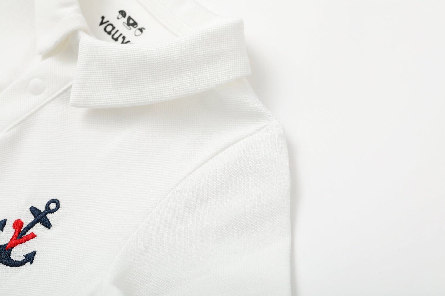 Vauva SS24 - Baby Boy Polo White Shortie Romper