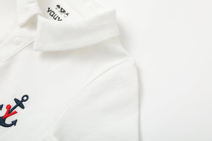 Vauva SS24 - Baby Boy Polo White Shortie Romper