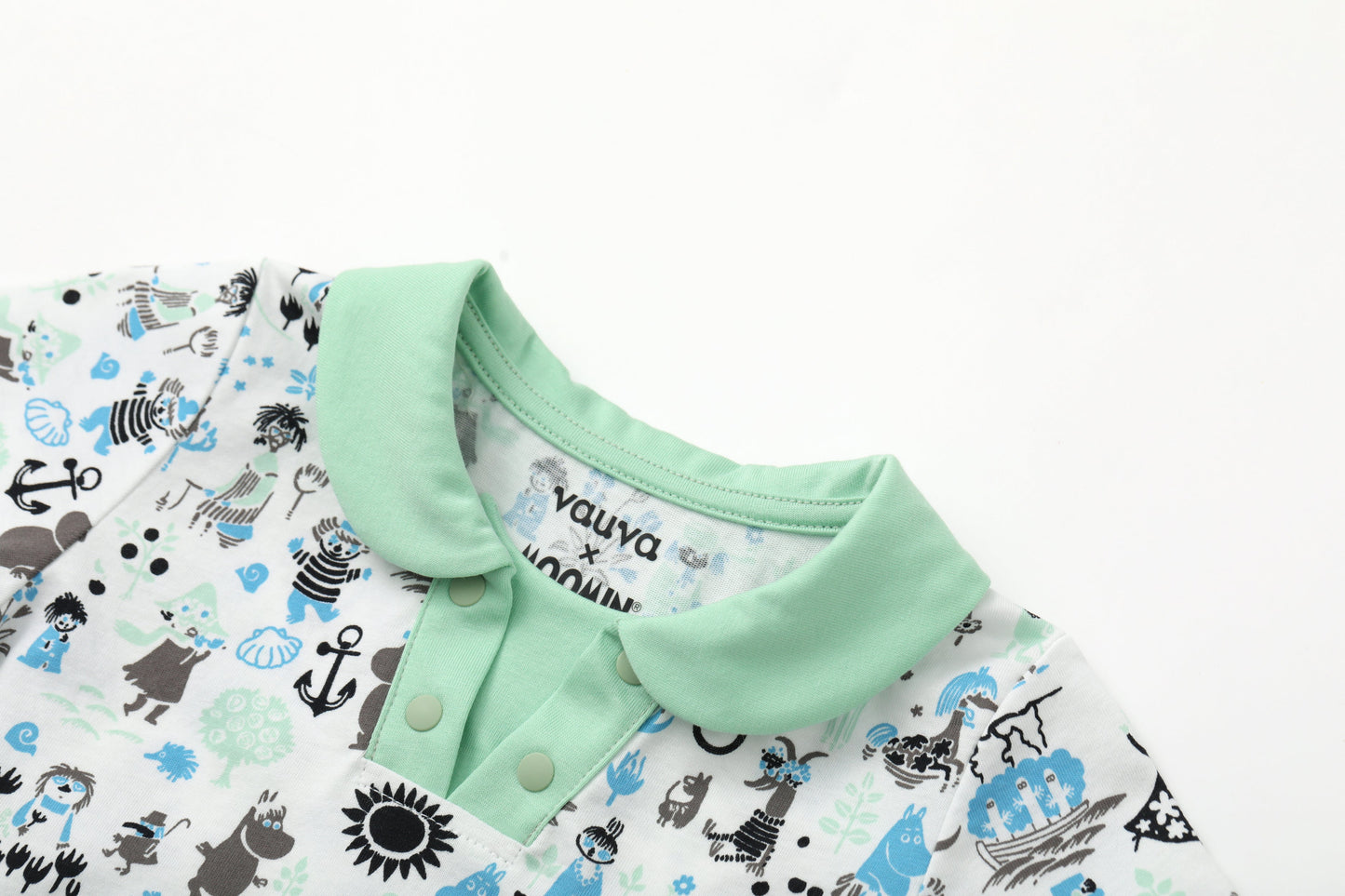 Baby Boy All Over Print Collar Top & Bottom Set