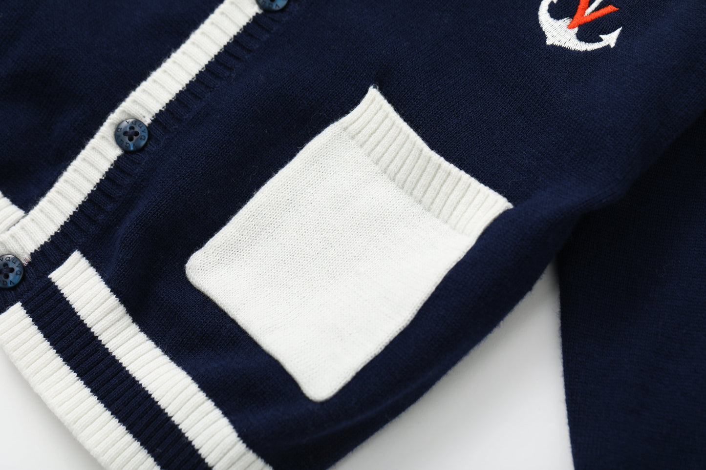 Baby Boy Sailor Hook Embroidered Long Sleeve Cardigan