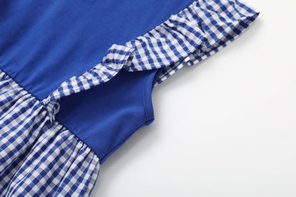 Baby Girl Plaid Pattern Short Sleeve Dress