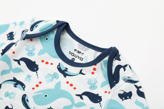 Baby Boy Whale Short Sleeves Bodysuit