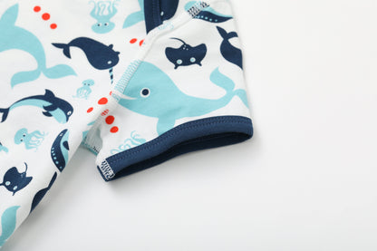 Baby Boy Whale Short Sleeves Bodysuit