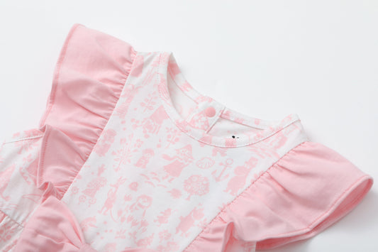 Baby Girl All Over Print Short Sleeve Dress