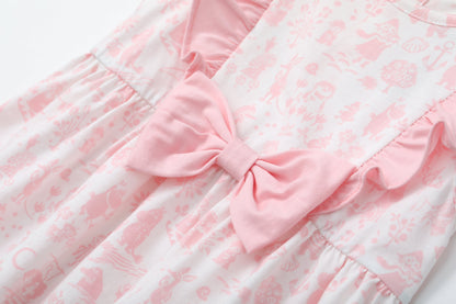 Baby Girl All Over Print Short Sleeve Dress