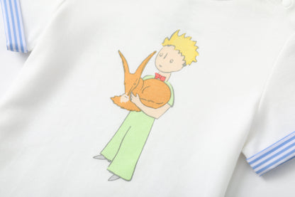 Baby Boy Yarn Dyed Stripe Little Prince Print T-Shirt Top