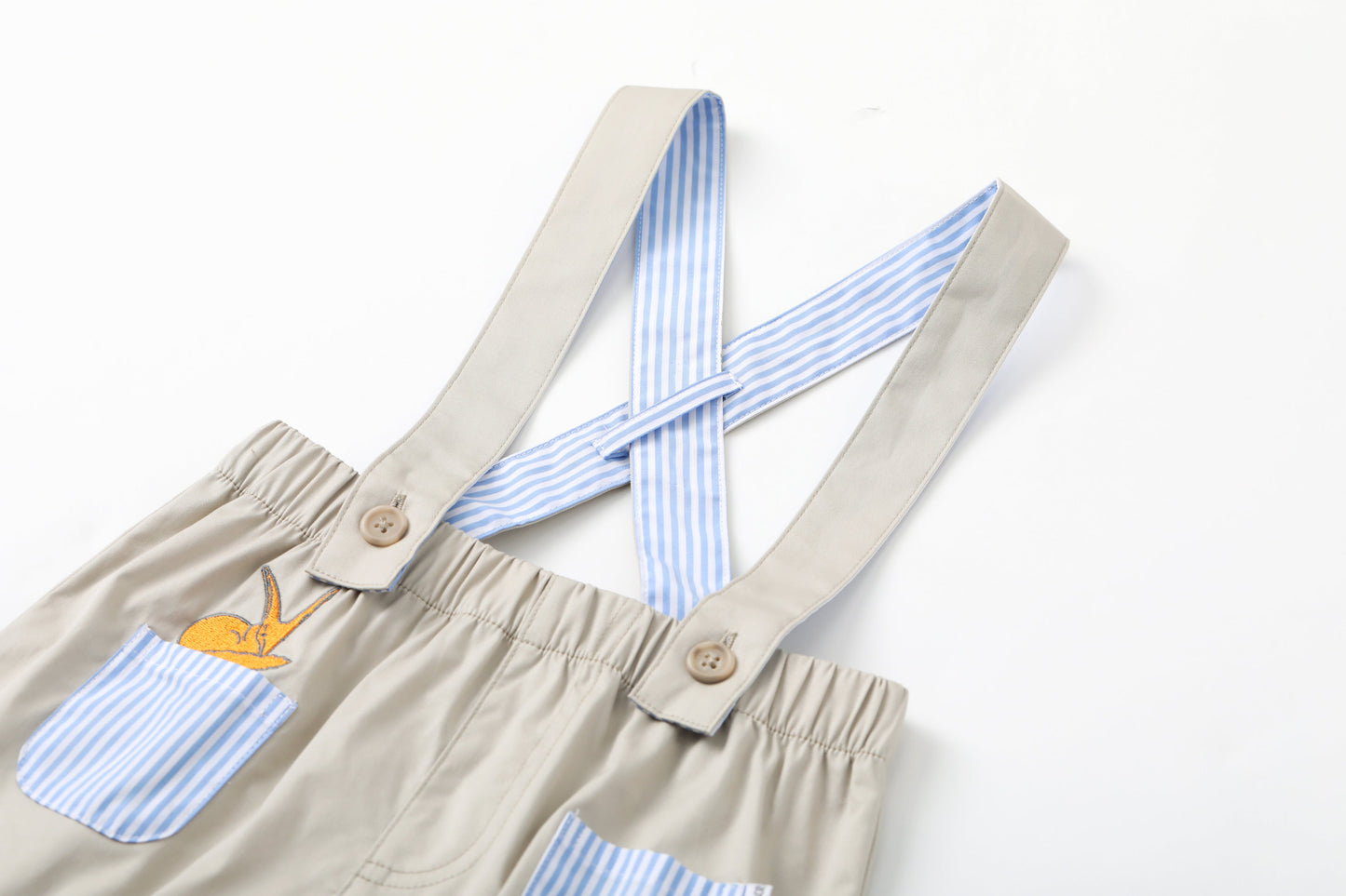 Baby Boy Strength Cotton Twill Embroidered Dungaree