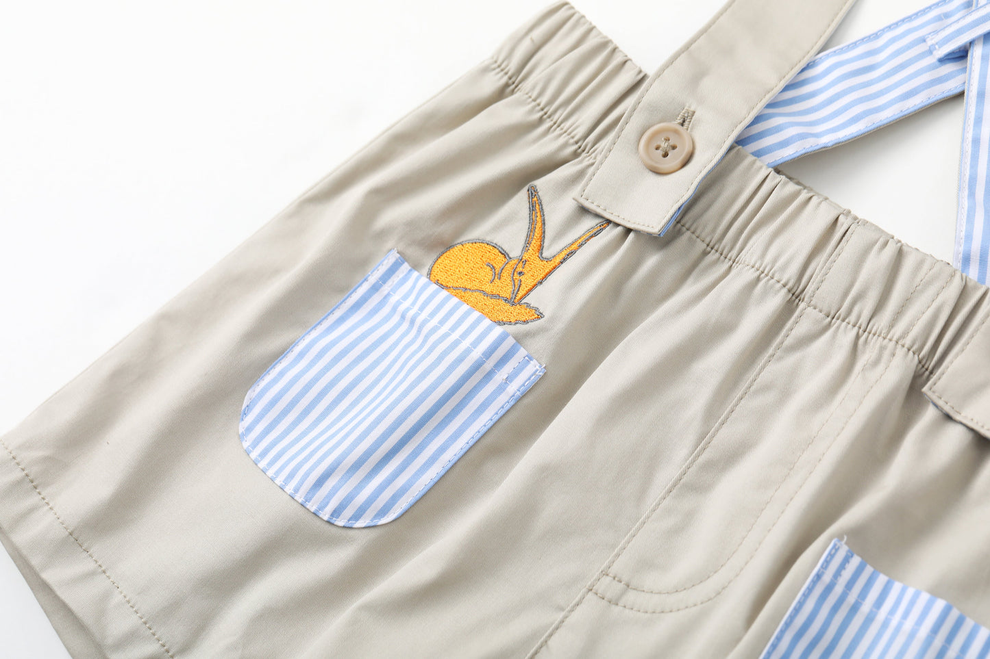 Baby Boy Strength Cotton Twill Embroidered Dungaree