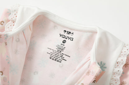 Angel-Print Puritan Collar Romper