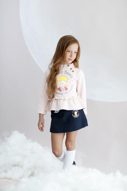 Character-Print Flare Hem Top