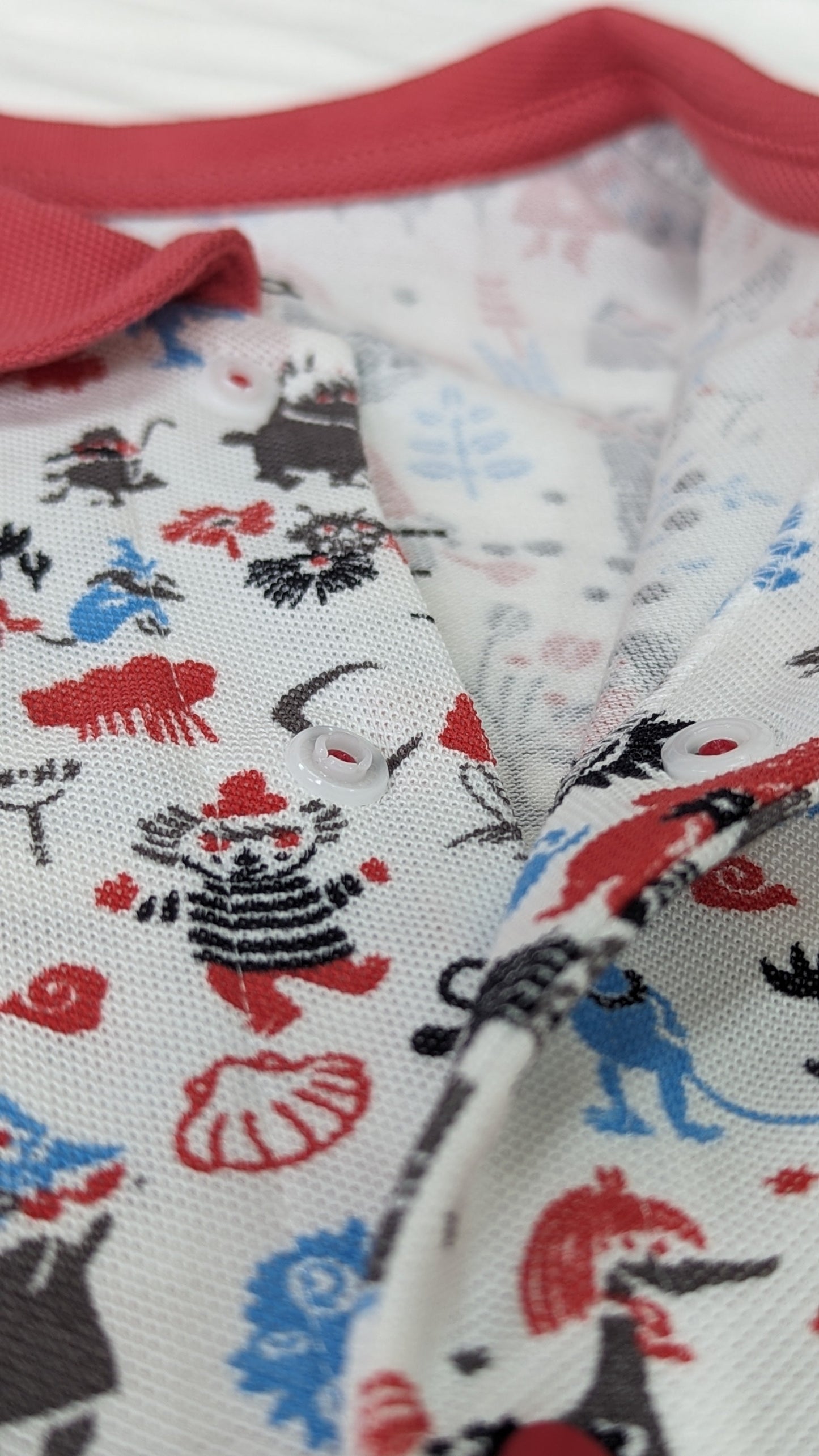 Baby Boy Moomin All Over Print Polo Romper