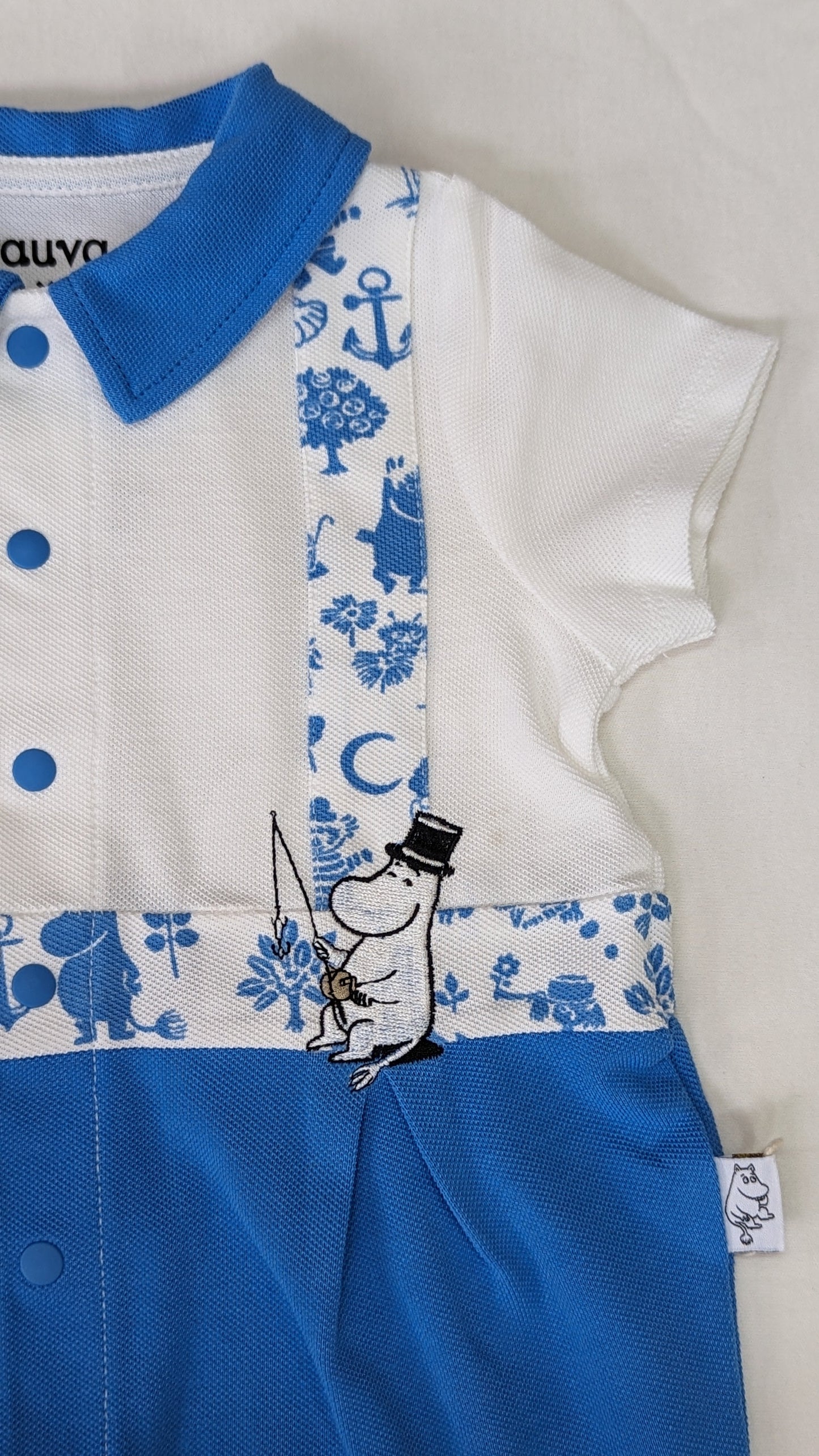 Baby Boy Moominpapa Embroidered Polo Romper