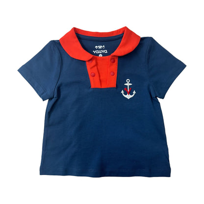 Baby Sailor Style T-Shirt & Shorts Set
