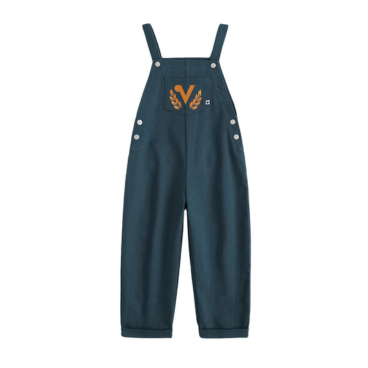 Kid Embroidered Cotton Dungarees