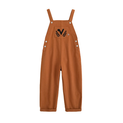 Kid Embroidered Cotton Dungarees