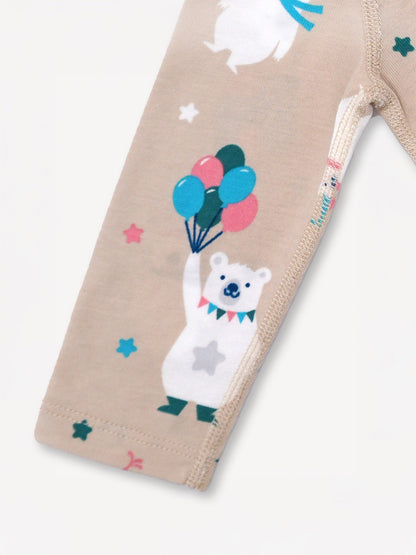 Bear-Print Long Sleeve Bodysuit