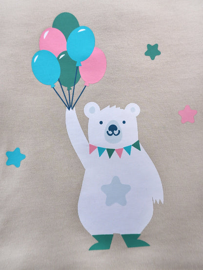 Bear-Print Raglan Sleeve  Tee