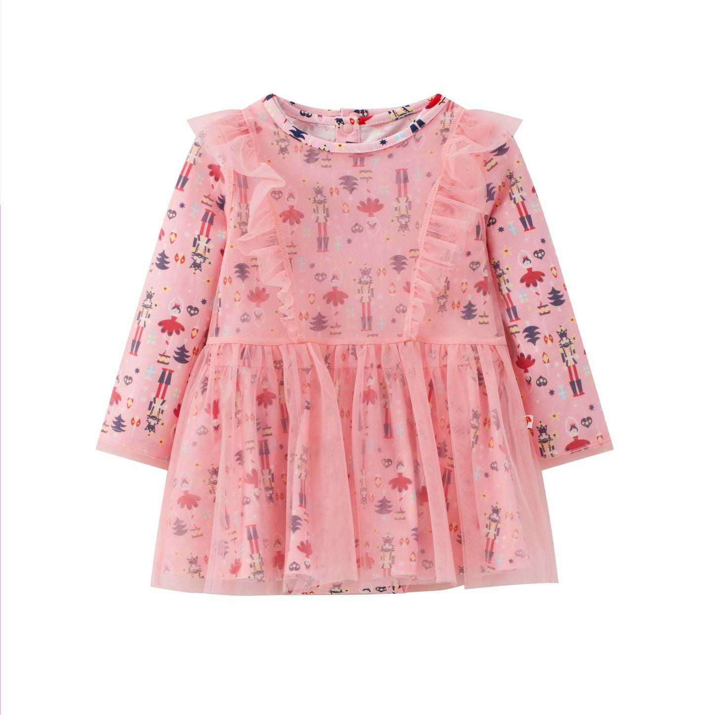 Nutcracker-Print Layered Dress