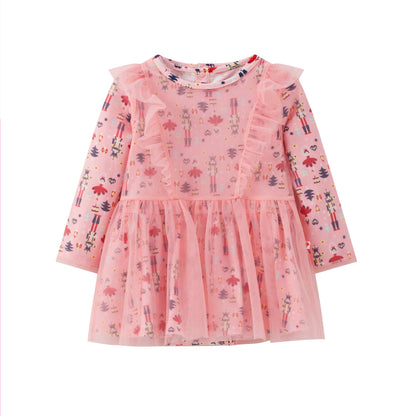 Nutcracker-Print Layered Dress