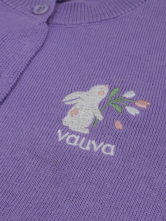 Kid Bunny Embroidery Cardigan