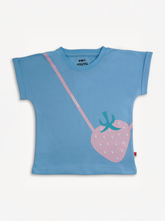 Kid Cap Sleeve Strawberry Applique Tee
