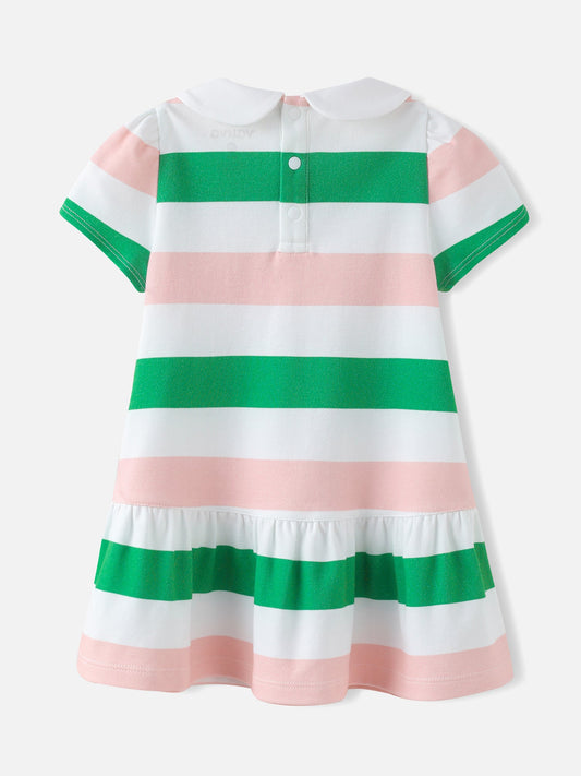 Baby Girls Stripy Tulip Sleeves Dress